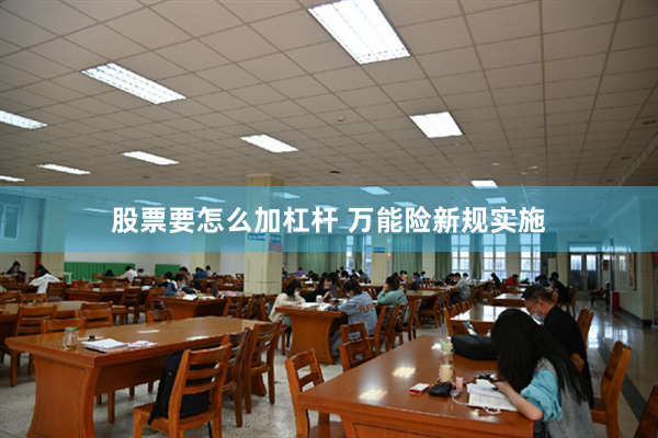 股票要怎么加杠杆 万能险新规实施