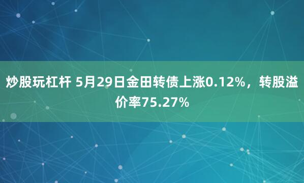 炒股玩杠杆 5月29日金田转债上涨0.12%，转股溢价率75.27%